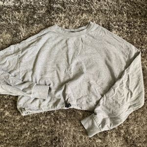 Forever 21 gray draw-string cropped sweatshirt, size small